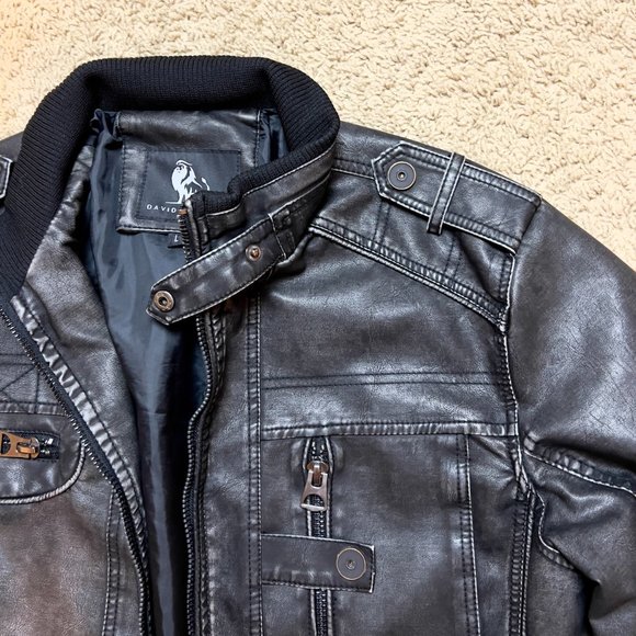 NWT David Outerwear Mens Leather Jacket - Picture 4 of 14